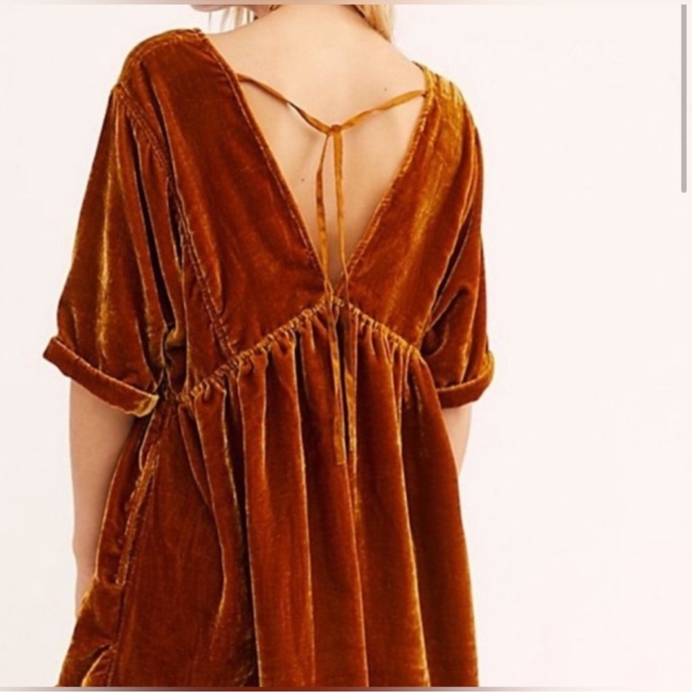 Free People Easy Street Crushed Velvet Mini Dress XS - Picture 4 of 12